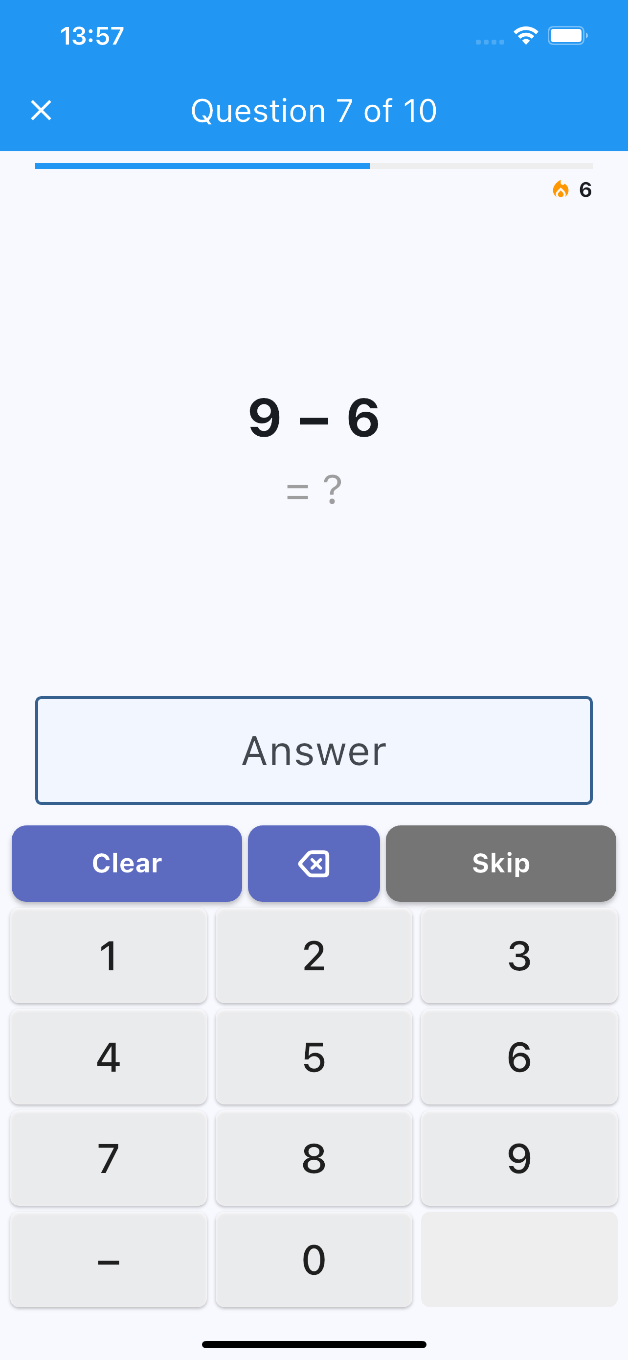 Question screen